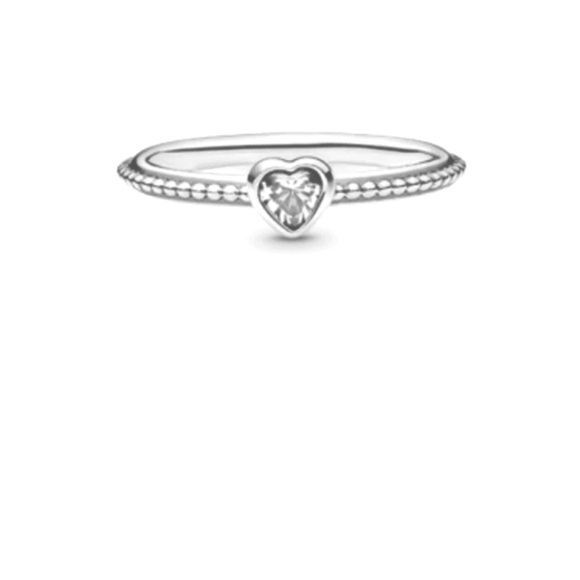 Pandora Heart Ring, Authentic, Sterling Silver, .5 Cubic Zirconium Stone, in Box - Picture 5 of 8